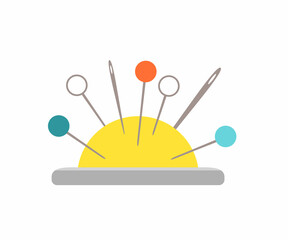 Needle holder isolated on white background. Vector illustration. Cartoon flat style