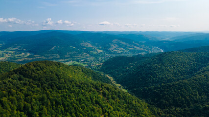 Fototapeta premium Mountains forest from a height landscape