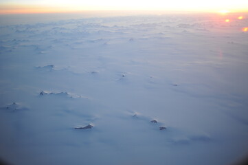 Greenland from the sky, aerial view of mountains