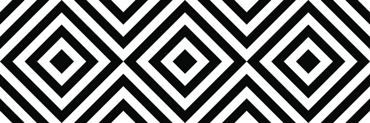 Witte en zwarte abstracte lijn geometrische diagonale vierkante naadloze patroon banner achtergrond. Vector illustratie.