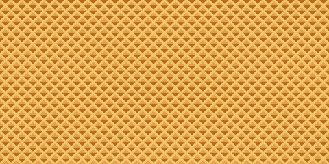 Waffle texture seamless pattern. Wafer horizontal background. Vector illustration.