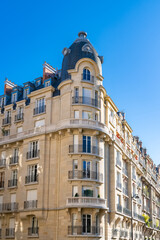 Paris, beautiful buildings in the 16th arrondissement, avenue Mozart, an upscale neighborhood 
