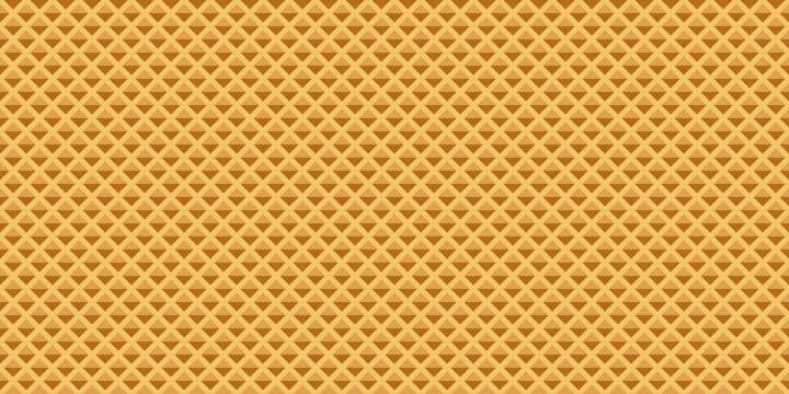 Waffle texture seamless pattern. Wafer horizontal background. Vector illustration.