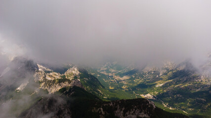 Mountain peak scenery in the clouds