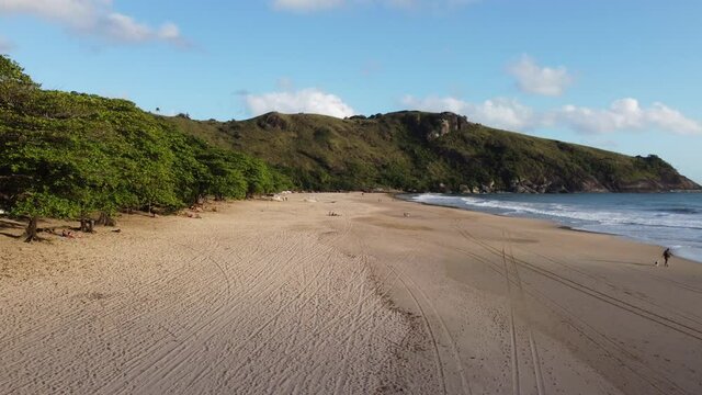 View of beach, sea and mountains