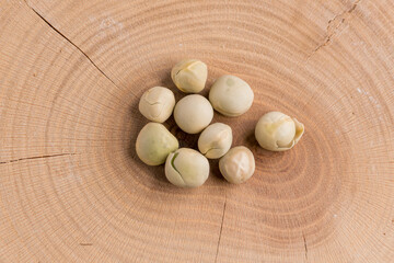 Peas in the pod in close-up