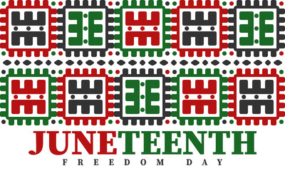 Juneteenth. Freedom and Emancipation day in June. Independence Day. Annual African-American holiday, celebrated in June 19. American history and heritage. Vector poster, illustration and banner