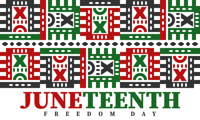 Juneteenth. Freedom and Emancipation day in June. Independence Day. Annual African-American holiday, celebrated in June 19. American history and heritage. Vector poster, illustration and banner