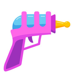 Obraz premium Futuristic weapon.Cartoon gun blaster.Laser weapon. Child pistol.Isolated on white background.Vector flat illustration.