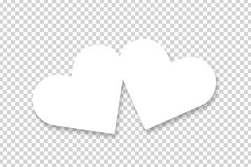 Vector realistic isolated postcard with heart shape on the transparent background. Concept of Valentine's Day.