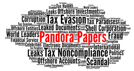 Pandora papers word cloud illustration