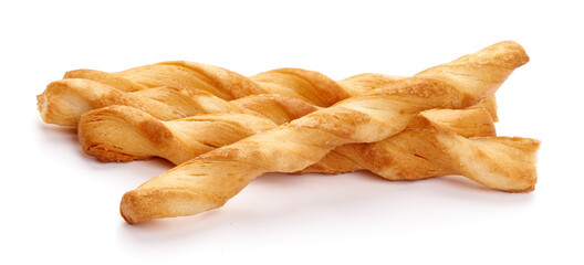 Cheese stick, Breadsticks with cheese, isolated on white background.