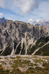 Fototapeta na wymiar Mountain trail Tre Cime di Lavaredo in Dolomites in Italy