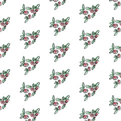 Seamless pattern with flowers and plants. 