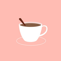 Coffee logo design. Coffee cup doodle vector.