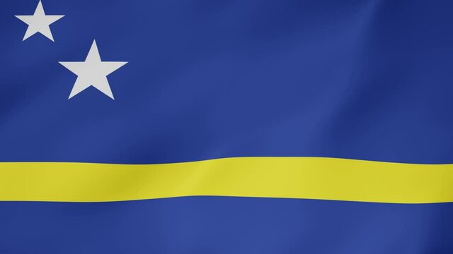 Bandera animada, Curazao. 4K