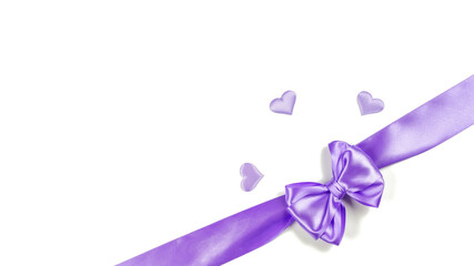 Beautiful fluffy bow from a lilac satin  ribbon.