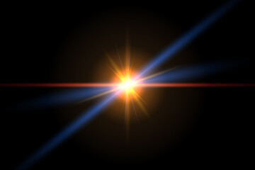 Vector lens flare isolated on black background