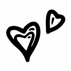 hand drawn outline double heart icon