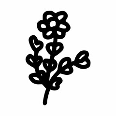 hand drawn outline sunny flower icon