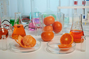 Mandarin orange juice testing in a food control laboratory. Investigation of fake mandarin and...