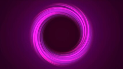 Animated romantic sphere. Chaotic Valentine's day line in shape of circle, hoop burning pink on gradient background. Love, holiday discounts, rotating in circle. Spiral frame for logo, symbol. 4k - Powered by Adobe