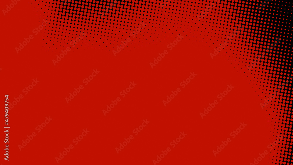 Poster dots halftone red black color pattern gradient texture background.