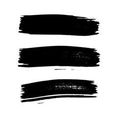 Black brush stroke on transparent background