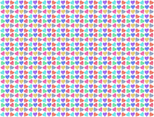 Colorful hearts pattern multicolor seamless