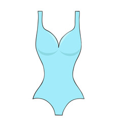 Beautiful turquoise swimsuit hand drawn for summer holiday design