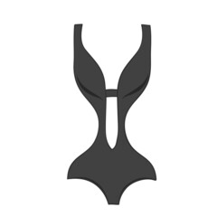 Beautiful black swimsuit hand drawn for summer holiday design