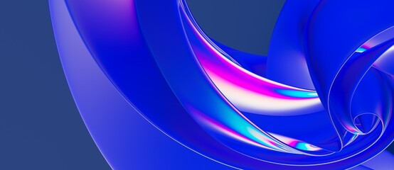 abstract blue wave background, night simple and elegant 3d render wallpaper