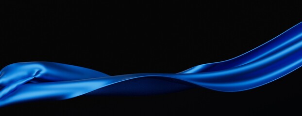 abstract blue wave background, night simple and elegant 3d render wallpaper