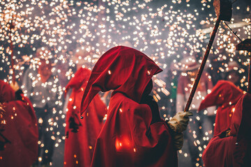 Correfoc en las fiestas de Molins de Rei, Cataluña.