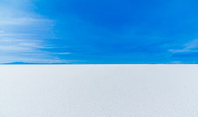 View of the amazing Salar de Uyuni Salt Flats in Bolivia.