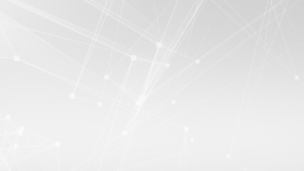 Abstract white gray polygon tech network with connect technology background. Abstract dots and lines texture background. 3d rendering.