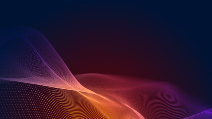 Abstract dot red purple wave gradient texture technology background.