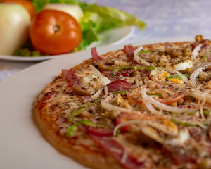pizza with mushrooms