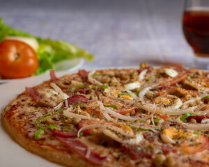 pizza with salami