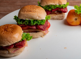 hamburger on a plate