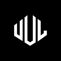 UUL letter logo design with polygon shape. UUL polygon and cube shape logo design. UUL hexagon vector logo template white and black colors. UUL monogram, business and real estate logo.