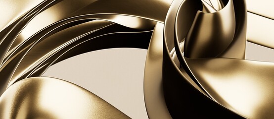 Abstract elegant template black and gold line overlapping dimension on dark