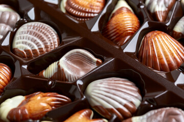 Sweets made of milk chocolate in a nautical style.