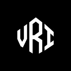 VRI letter logo design with polygon shape. VRI polygon and cube shape logo design. VRI hexagon vector logo template white and black colors. VRI monogram, business and real estate logo.
