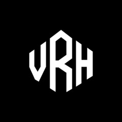 VRH letter logo design with polygon shape. VRH polygon and cube shape logo design. VRH hexagon vector logo template white and black colors. VRH monogram, business and real estate logo.