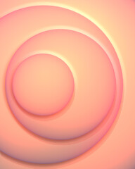 Colorful circles in trendy style digital illustration. Modern trendy background design. 3d rendering