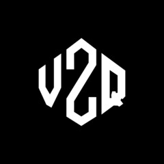 VZQ letter logo design with polygon shape. VZQ polygon and cube shape logo design. VZQ hexagon vector logo template white and black colors. VZQ monogram, business and real estate logo.