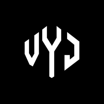 VYJ letter logo design with polygon shape. VYJ polygon and cube shape logo design. VYJ hexagon vector logo template white and black colors. VYJ monogram, business and real estate logo.