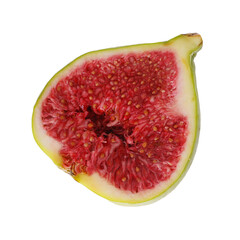 half of fresh fig isolated on white background