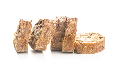 Wholegrain ciabatta bread. Sliced baked baguette.